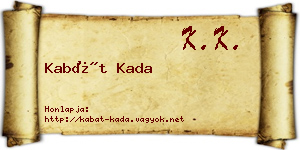Kabát Kada névjegykártya